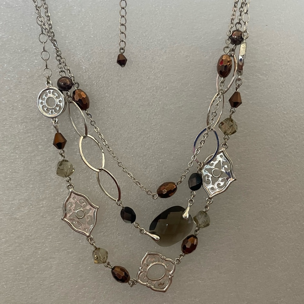 Multiple row SILVER & Stone necklace WHITE HOUSE BLACK MARKET